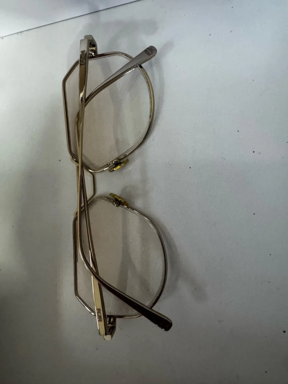 MCM Silver Metal Geometric Frame Glasses